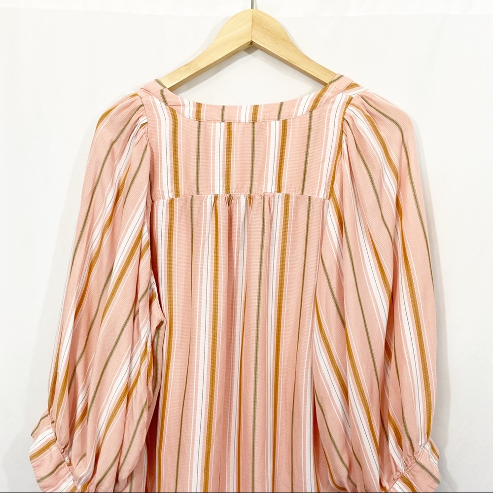 Anthro Maeve Brenda Striped Balloon Sleeve Top - Picture 9 of 12